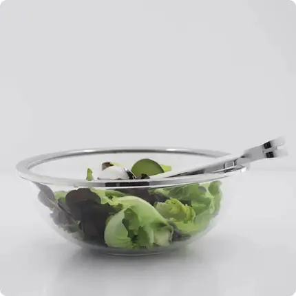 SALADEIRA INOX COM PEGADOR MILAN RIVA