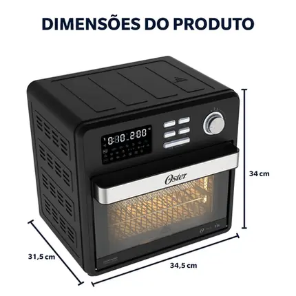 FORNO E FRYER MULTIFUNCOES PRETO 127V 15L OSTER