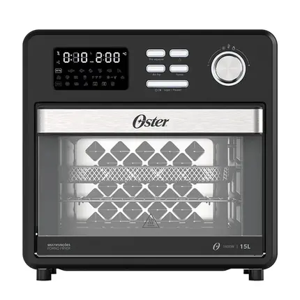 FORNO E FRYER MULTIFUNCOES PRETO 127V 15L OSTER