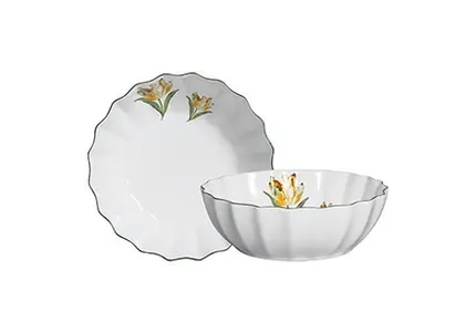 TIGELA DECORADA TULIPAS AMARELA SCALLA