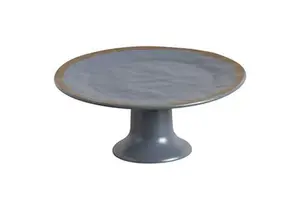 PORTA TORTA COM PE AZUL COM FILETE AMASSADA 33CM SCALLA