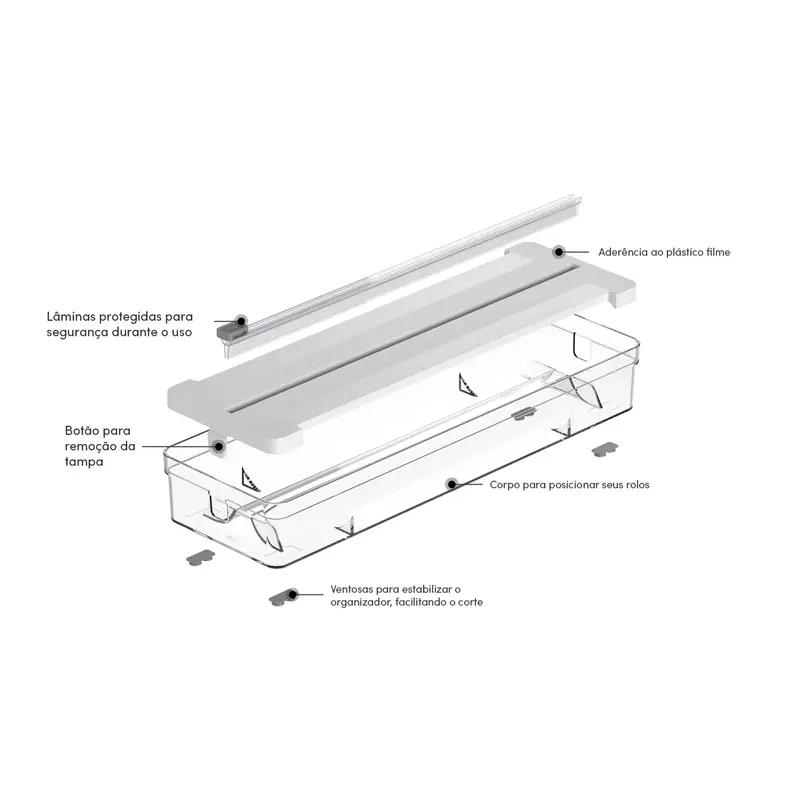 ORGANIZADOR DE ROLOS DUPLO CLEAR BRANCO FECHADO OU