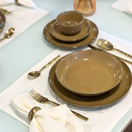 APARELHO DE JANTAR 30 PEÇAS OCRE OXFORD