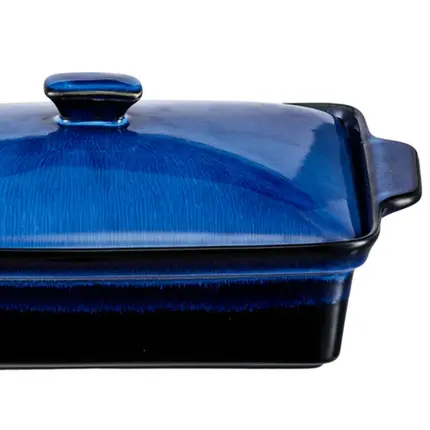 CACAROLA DE CERAMICA AZUL GRANDE