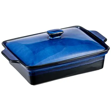 CACAROLA DE CERAMICA AZUL GRANDE