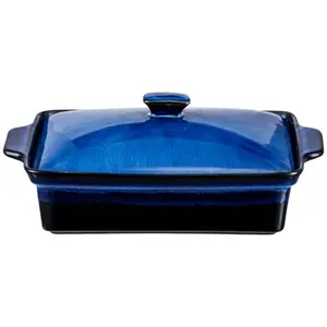 CACAROLA DE CERAMICA AZUL GRANDE