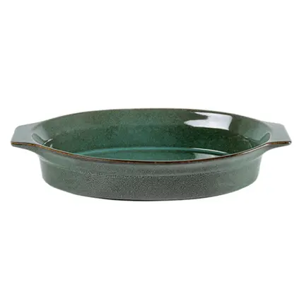 CONJUNTO DE 2 TRAVESSAS DE CERAMICA OVAL VERDE BTC