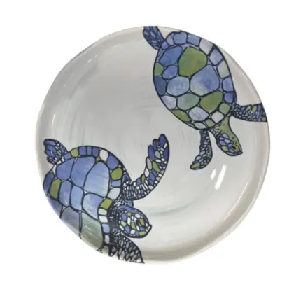 JOGO COM 6 PRATOS DE SOBREMESA TURTLE SCALLA