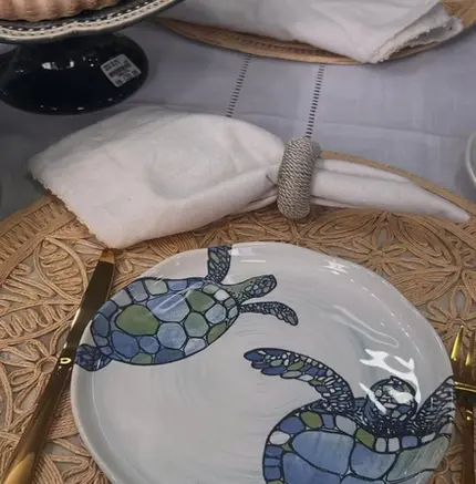 JOGO COM 6 PRATOS DE SOBREMESA TURTLE SCALLA