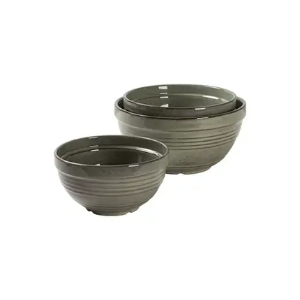 CONJUNTO COM 3 BOWLS EM CERAMICA VERDE AREIA