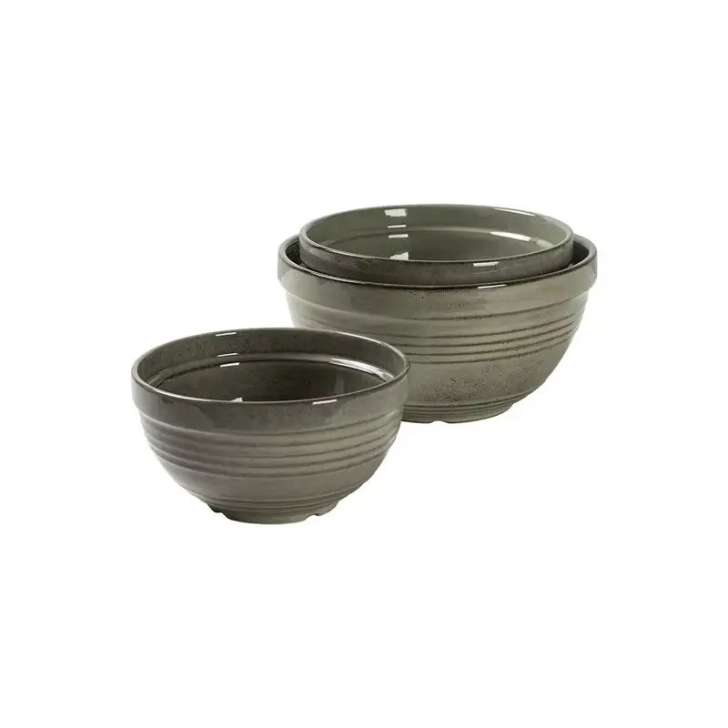 CONJUNTO COM 3 BOWLS EM CERAMICA VERDE AREIA