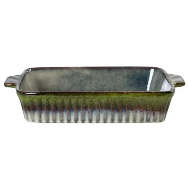 TRAVESSA RETANGULAR MIST EM CERAMICA VERDE 2,9L 38X21X6 CM