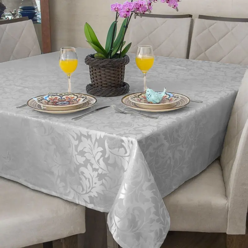 TOALHA DE MESA 180 CM QUADRADA CINZA