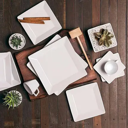 APARELHO DE JANTAR 30 PEÇAS QUARTIER WHITE OXFORD
