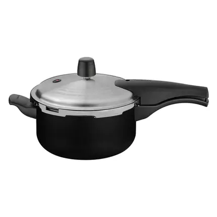 PANELA DE PRESSAO 3L 20CM VANCOUVER PRETA EM ALUMINIO COM REVESTIMENTO ANTIADERENTE TRAMONTINA