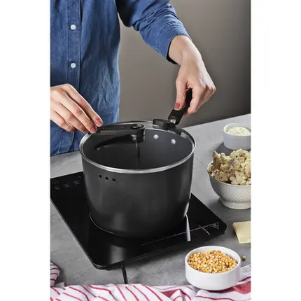 PIPOQUEIRA 22CM 5,4L MONACO INDUCAO PRETO EM ALUMINIO COM REVESTIMENTO ANTIDADERENTE TRAMONTINA