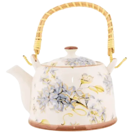 CHALEIRA EM CERAMICA ORQUIDEA AZUL 20X14X12 CM
