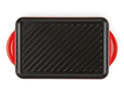 GRELHA RETANGULAR VERMELHA TRADICIONAL 32 CM LE CREUSET