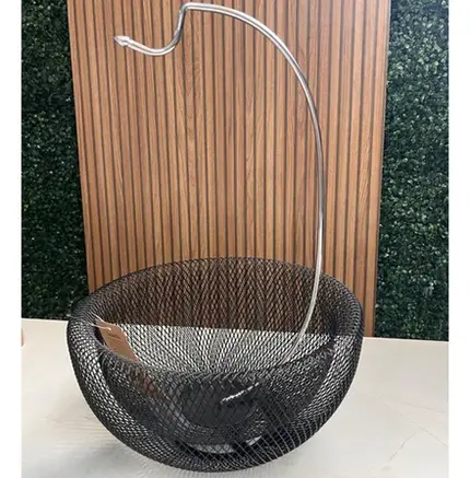 FRUTEIRA PRETA COM CESTO E PENDURADOR RACK PRETO