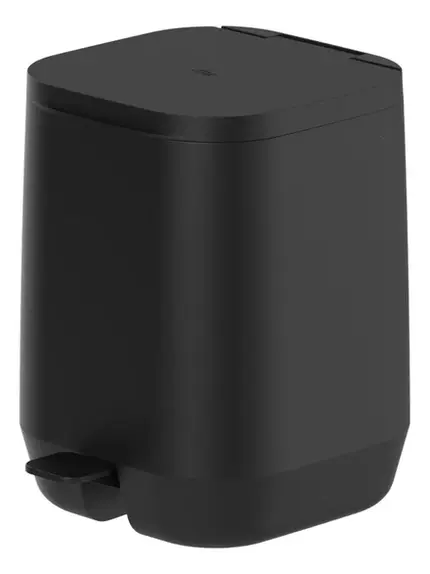 LIXEIRA DE PEDAL AURA 6L PRETO FECHADO OU
