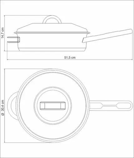 FRIGIDEIRA INOX SOLAR COM TAMPA E CABO 28CM TRAMONTINA