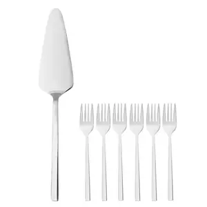 CONJUNTO 7 PECAS ESPATULA PARA BOLO E 6 GARFOS PARA SOBREMESA FIRENZE ACO INOX
