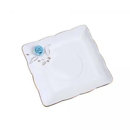 CONJUNTO DE 6 XICARAS CAFE PORCELANA FLOWER SQUARE PLATE 80ml