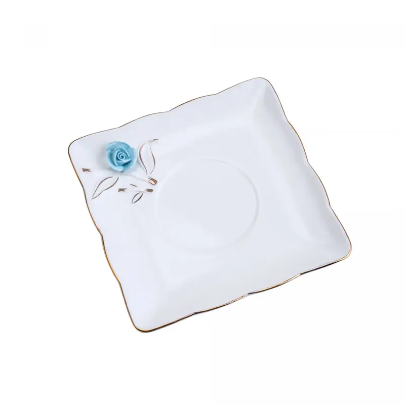 CONJUNTO DE 6 XICARAS CAFE PORCELANA FLOWER SQUARE PLATE 80ml