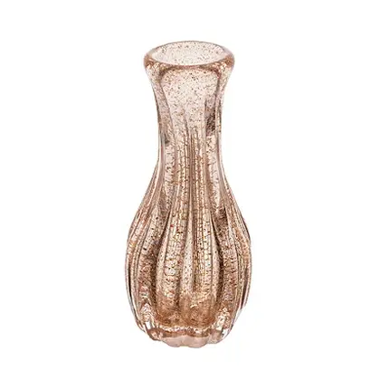 VASO DE VIDRO ITALY DOURADO 9,5 X 20CM WOLFF