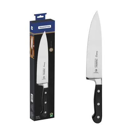 FACA CHEF INOX 8 CENTURY PRETO TRAMONINA