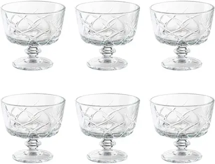JOGO COM 6 TAÇAS DE SOBREMESA LORIANT EM CRISTAL ECOLOGICO 240 ML D9,9xA9,3 CM LHERMITAGE