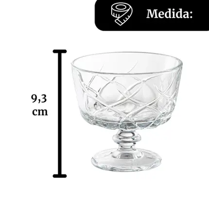 JOGO COM 6 TAÇAS DE SOBREMESA LORIANT EM CRISTAL ECOLOGICO 240 ML D9,9xA9,3 CM LHERMITAGE