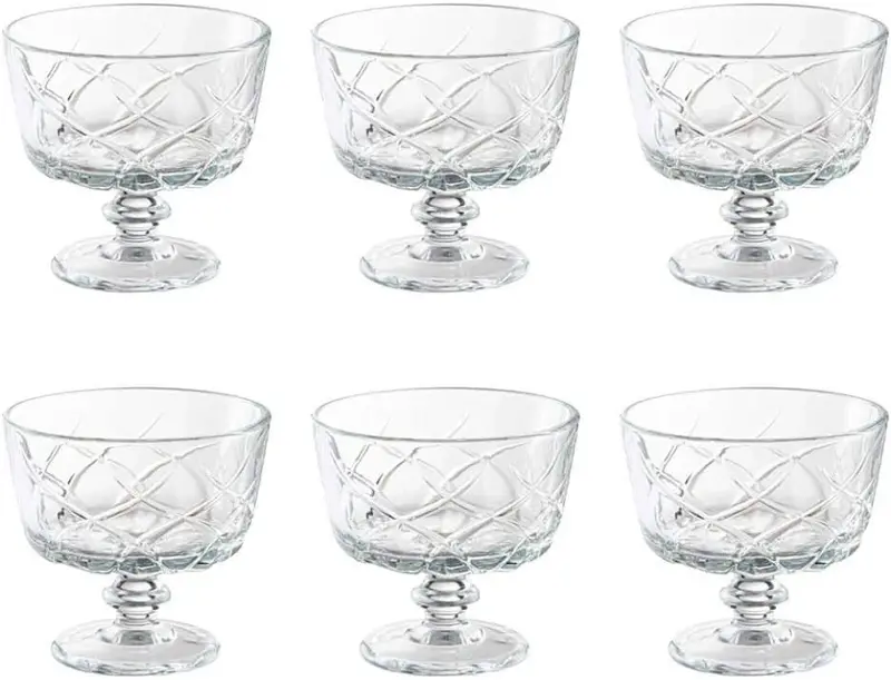 JOGO COM 6 TAÇAS DE SOBREMESA LORIANT EM CRISTAL ECOLOGICO 240 ML D9,9xA9,3 CM LHERMITAGE