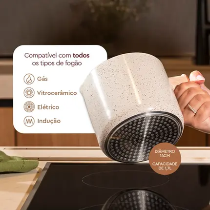 FERVEDOR 14 cm 1,7 L SIRIUS COM INDUÇÃO VAN BRINOX
