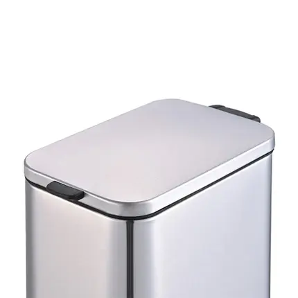 LIXEIRA EM INOX RETANGULAR COM PEDAL E BALDE 5L BRINOX