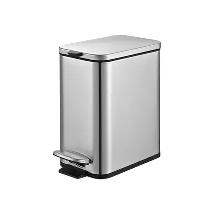 LIXEIRA EM INOX RETANGULAR COM PEDAL E BALDE 5L BRINOX