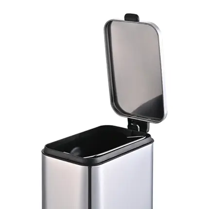 LIXEIRA EM INOX RETANGULAR COM PEDAL E BALDE 5L BRINOX