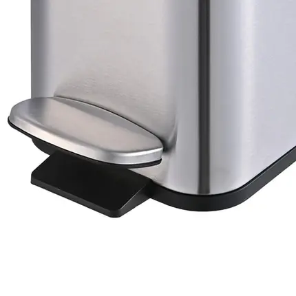 LIXEIRA EM INOX RETANGULAR COM PEDAL E BALDE 5L BRINOX