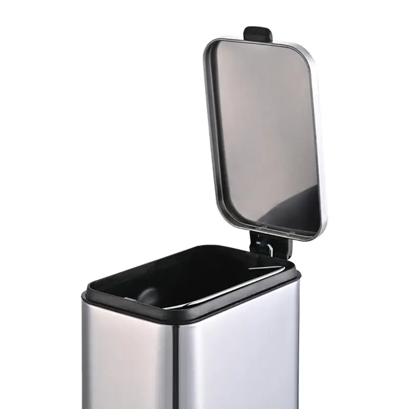 LIXEIRA EM INOX RETANGULAR COM PEDAL E BALDE 5L BRINOX