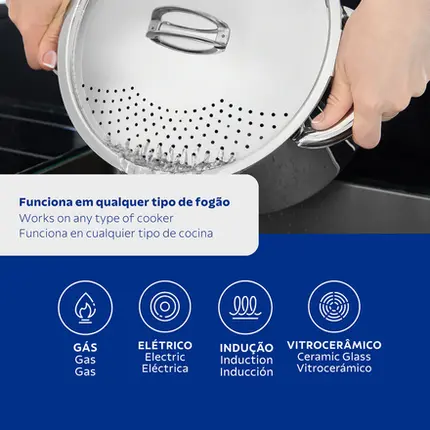 ESPAGUETEIRA ACO INOX SOLAR TRAMONTINA