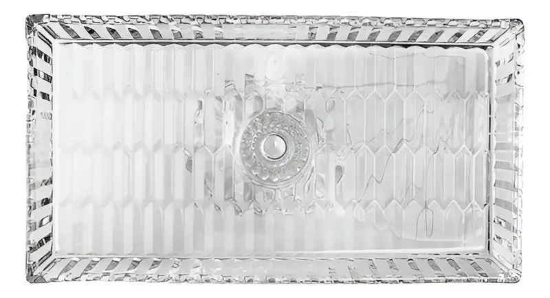 TRAVESSA GENEVA COM PE 34,5CM X 18,5CM X 11,5CM CRISTAL