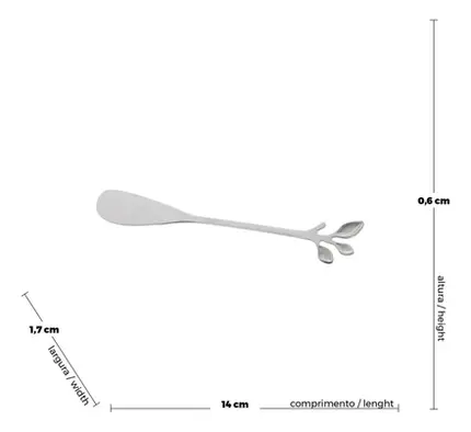 CONJUNTO DE 4 ESPATULAS INOX LEAVES PRATA WOLFF