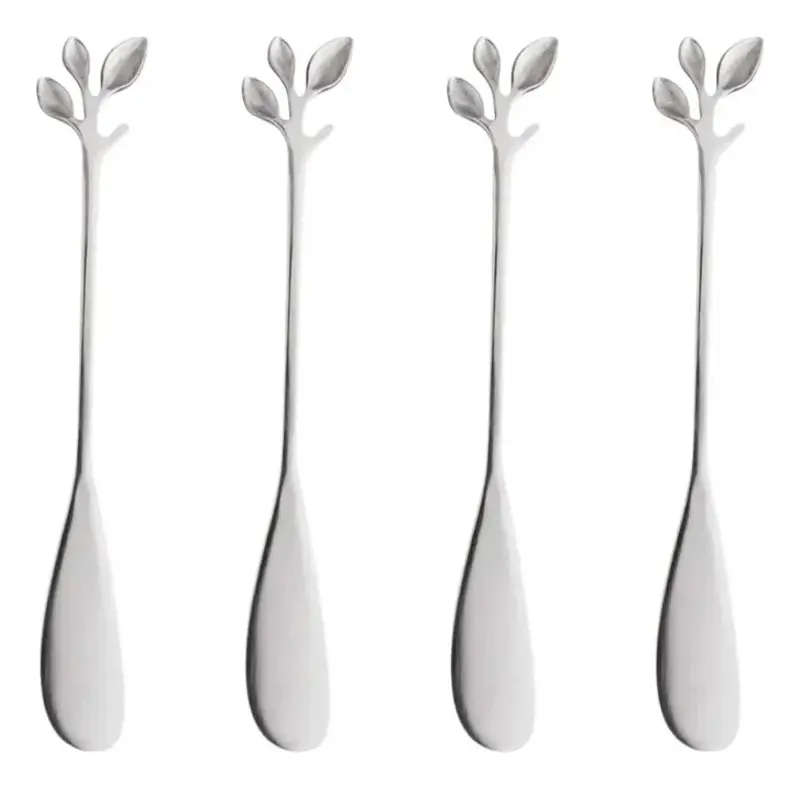CONJUNTO DE 4 ESPATULAS INOX LEAVES PRATA WOLFF