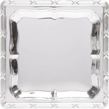 BANDEJA COM PE CROISE 15,5CM X 15,5CM X 2,5CM ZAMAC NIQUELADO