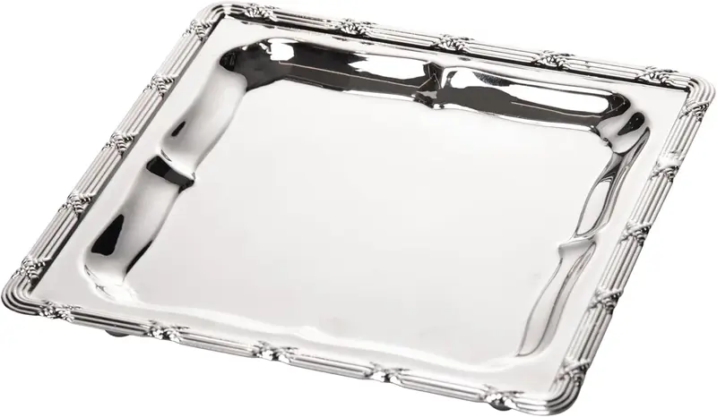 BANDEJA COM PE CROISE 15,5CM X 15,5CM X 2,5CM ZAMAC NIQUELADO
