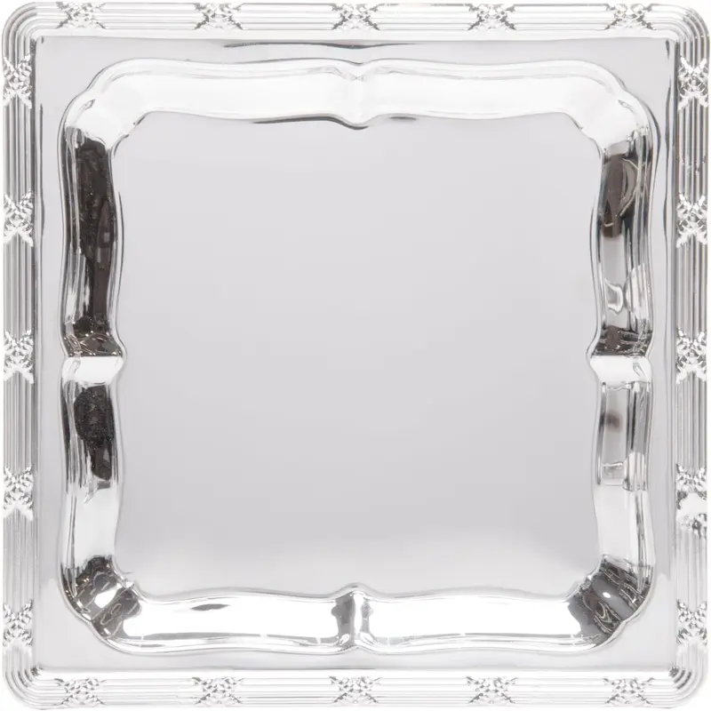 BANDEJA COM PE CROISE 15,5CM X 15,5CM X 2,5CM ZAMAC NIQUELADO
