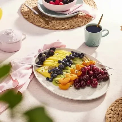 BANDEJA DE SERVIR OVAL 36CM JARDIN MERINGUE LE CREUSET