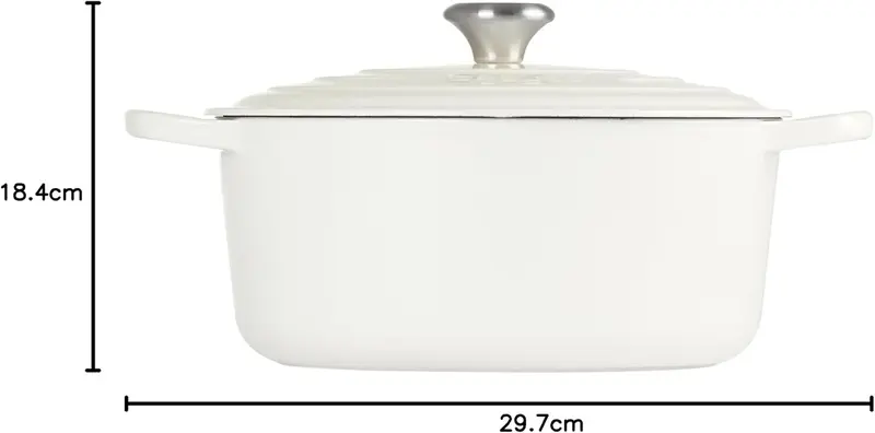 PANELA REDONDA 28CM SIGNATURE BRANCA (PEGADOR DOURADO) WHITE LE CREUSET
