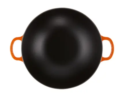 WOK TAMPA DE VIDRO 32CM  SIGNATURE FLAME LARANJA LE CREUSET