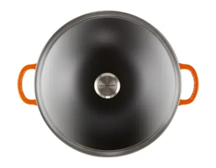 WOK TAMPA DE VIDRO 32CM  SIGNATURE FLAME LARANJA LE CREUSET